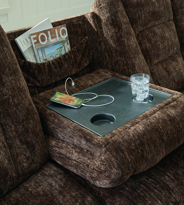 Soundwave Reclining Sofa with Drop Down Table