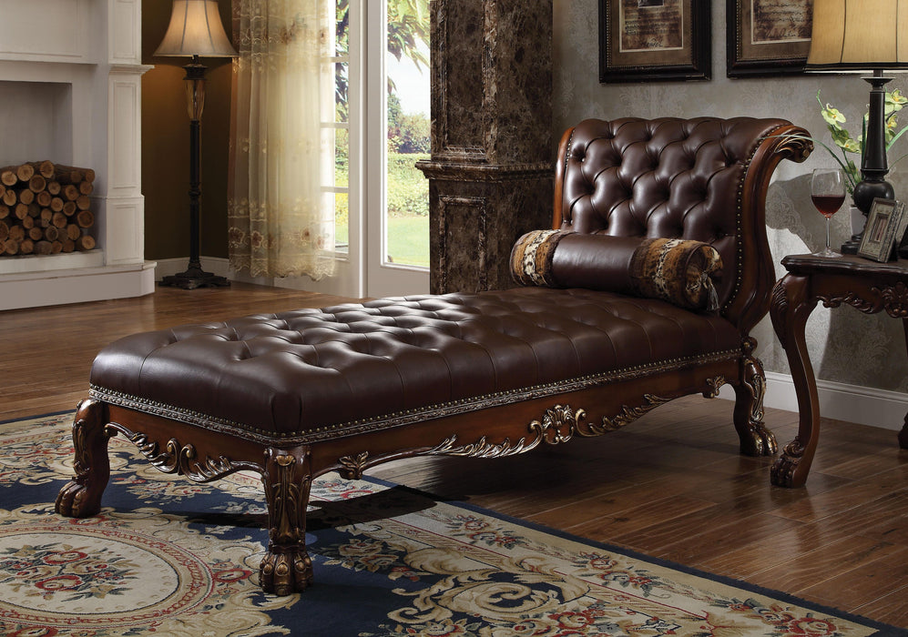 Dresden PU & Cherry Oak Chaise & Pillow image