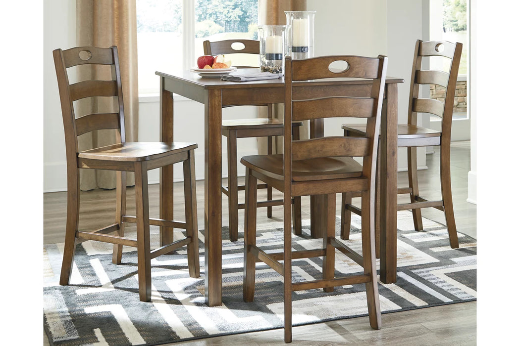 Hazelteen Counter Height Dining Table and Bar Stools (Set of 5)
