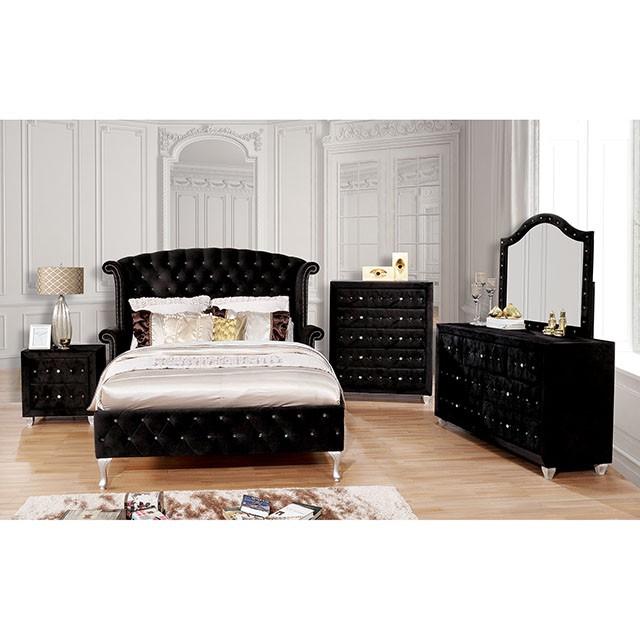 Alzire Black Cal.King & Queen Bed