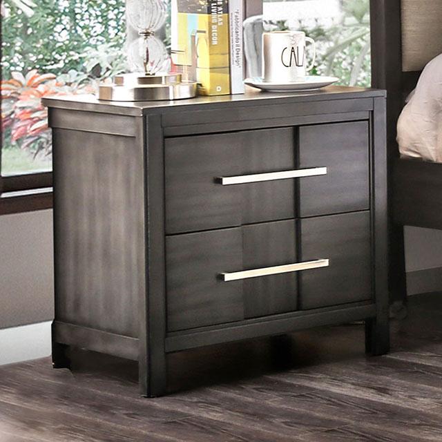 Berenice Espresso Night Stand White, Gray, & Espresso