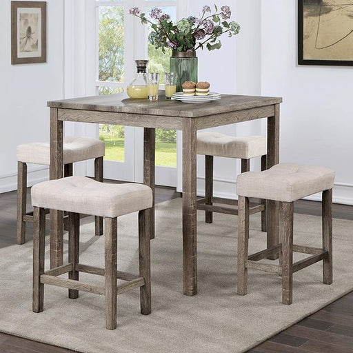 TORREON 5 Pc. Counter Ht. Table Set, Light Gray/Beige image