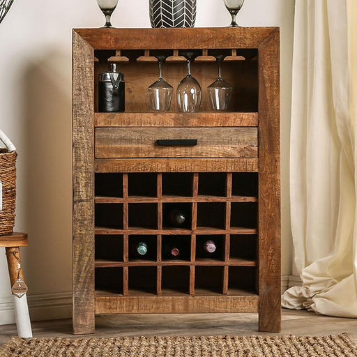 GALANTHUS Wine Cabinet, Weathered Natural Tone image