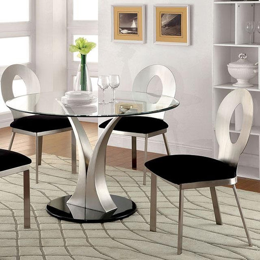 VALO Silver/Black Round Dining Table image