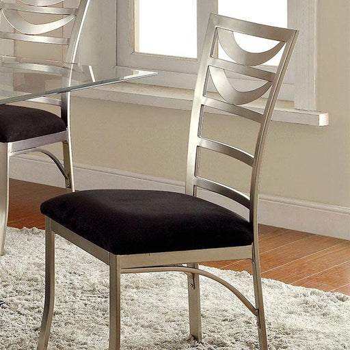 ROXO Silver/Black Side Chair (2/CTN) image