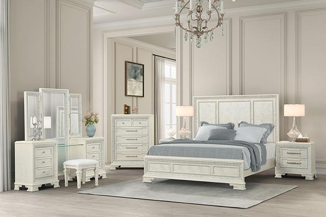 Stella Mia 4 Pc 5 Pc Queen Bedroom Set White