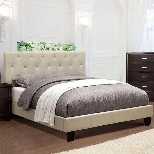 LEEROY Queen & Twin Bed Ivory & Gray