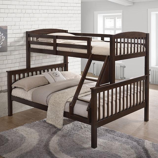 Brookings Twin/Full Bunk Bed White, Brown & Black