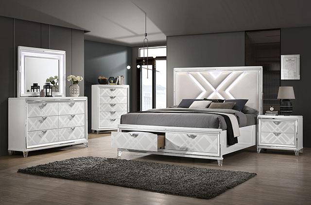 Emmeline 4 & 5 Piece Queen Bedroom Set Gray & White