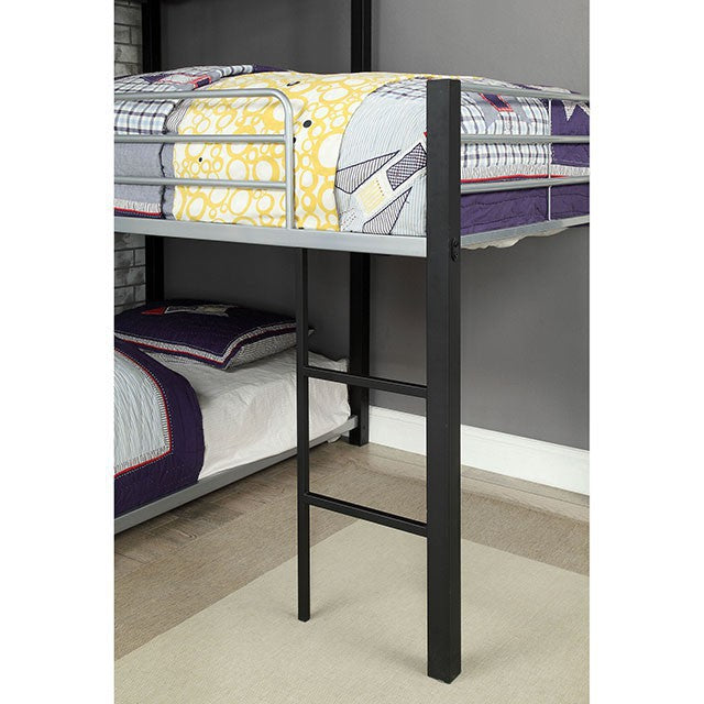 Aubrey Sand Black Twin Triple Decker Bed