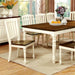 HARRISBURG Vintage White/Dark Oak Dining Table w/ 18" Butterfly Leaf image