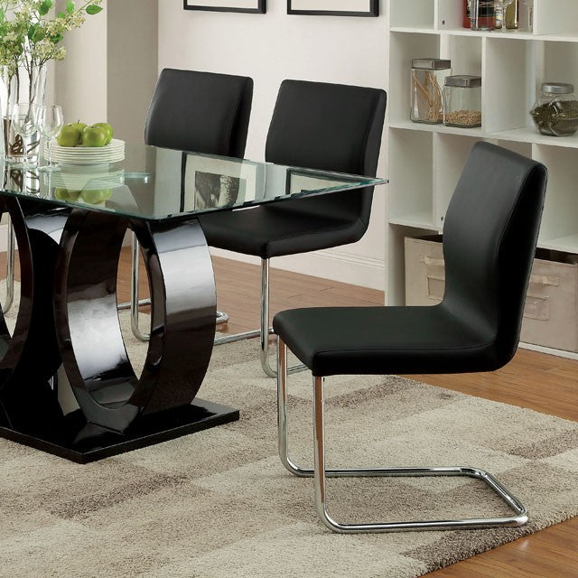 Lodia 7 Pc Dining Table Set Black